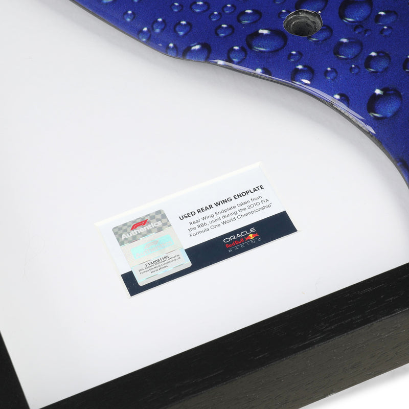 LOT 066 - Red Bull Racing RB6 2010 Framed Season Used Left Hand Rear Wing Endplate