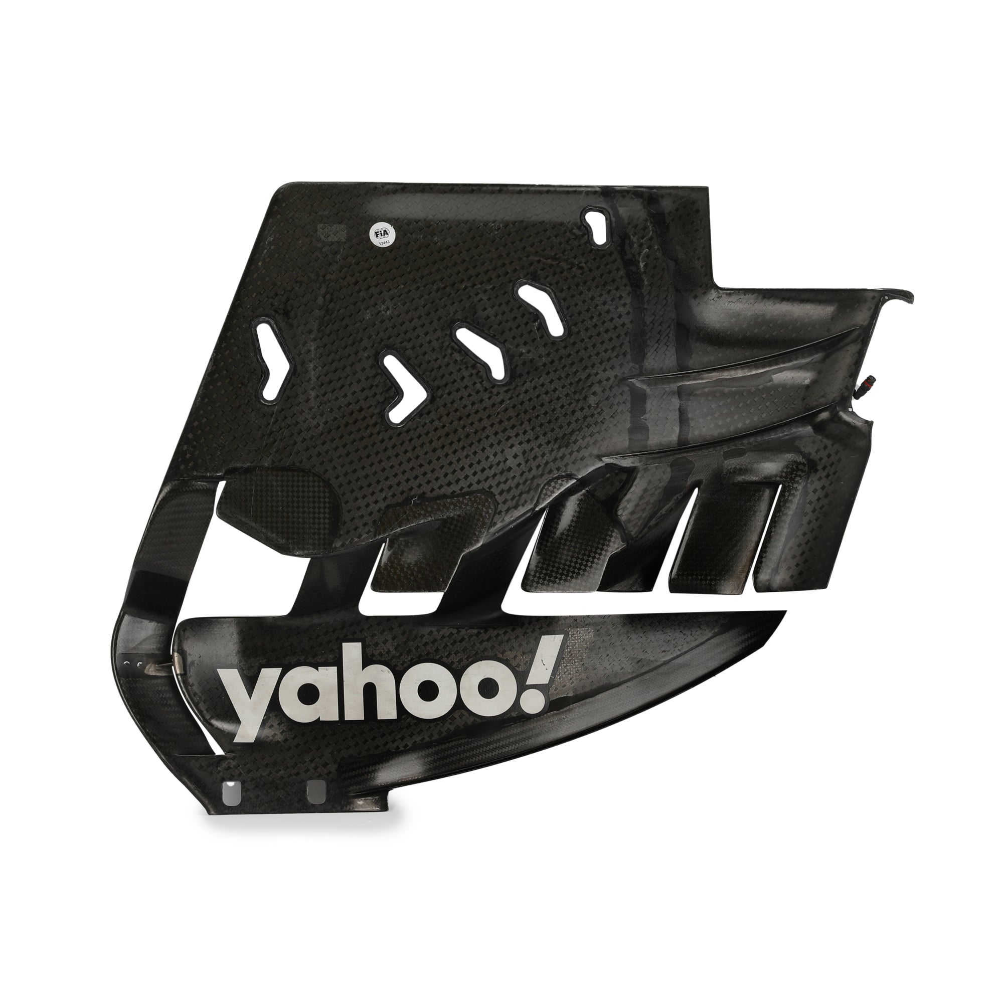 Renault R.S.19 2019 Race Used Left Hand Rear Wing Endplate - Yahoo/EURODATACAR Branding