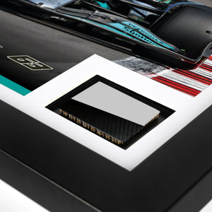 George Russell Limited Edition 2022 Brazilian Grand Prix bodywork and photo showcasing genuine Formula 1 race-used bodywork and premium memorabilia