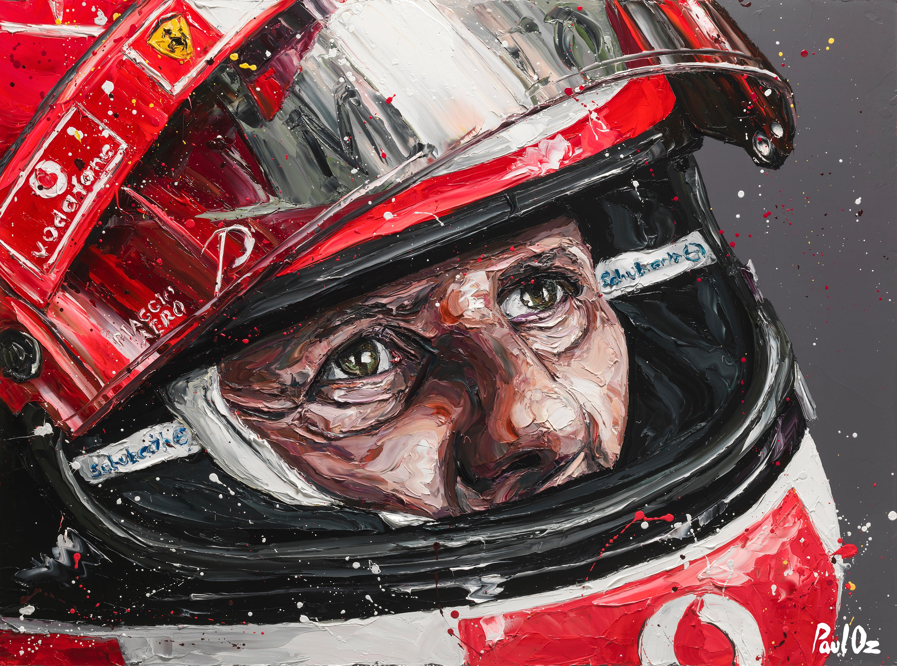 Michael Schumacher ‘GOAT Helmet’ Hand Embellished Print – Paul Oz