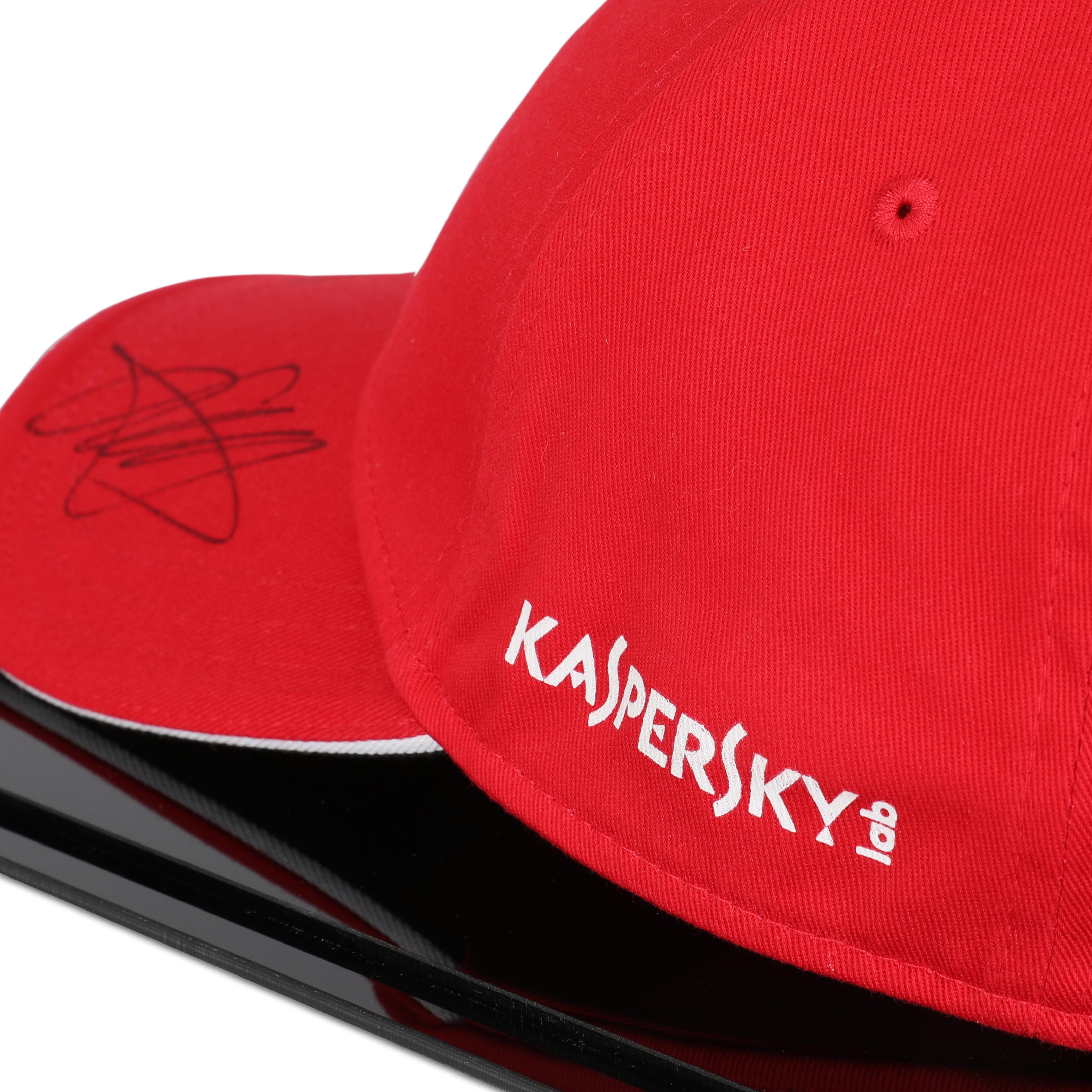 Kimi Räikkönen & Sebastian Vettel 2018 Signed Scuderia Ferrari Kaspersky Cap