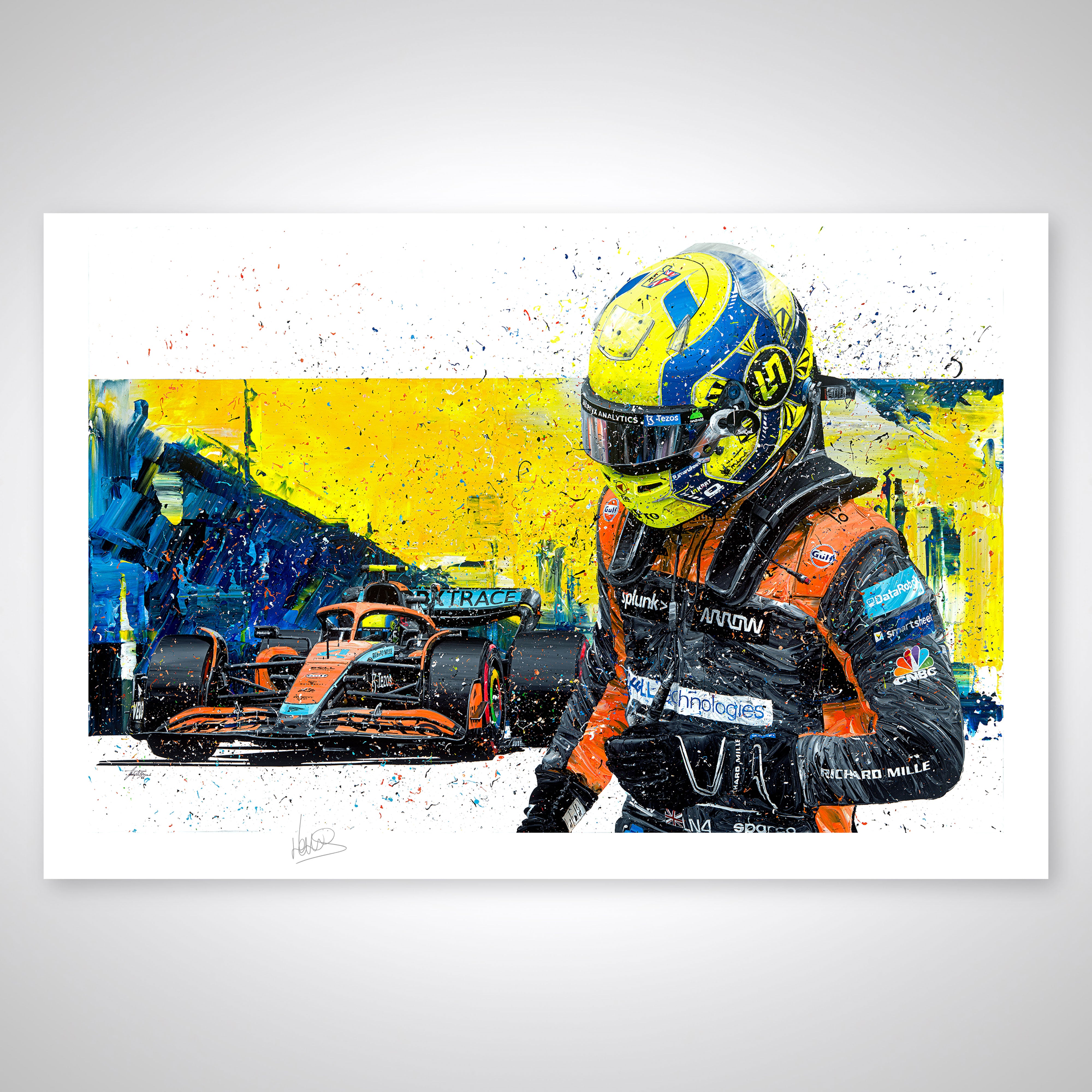 Lando Norris 2022 Signed ‘Podium’ Giclee Print – David Johnson