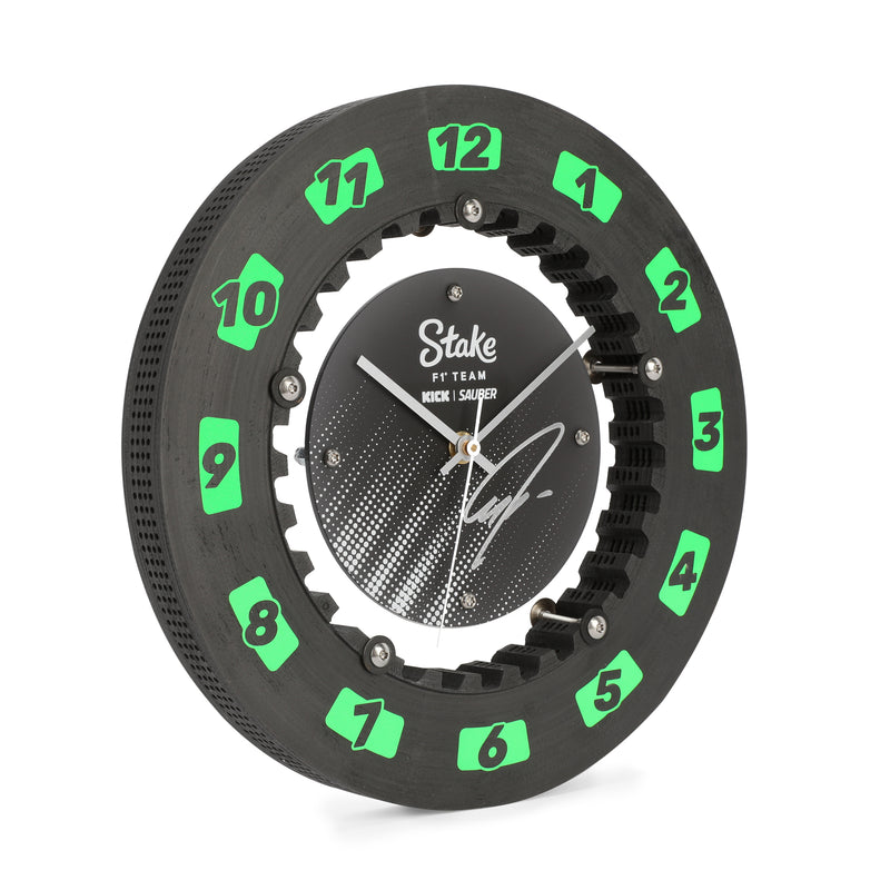 Gabriel Bortoleto Signed 2025 Stake F1 Team Kick Sauber Brake Disc Clock
