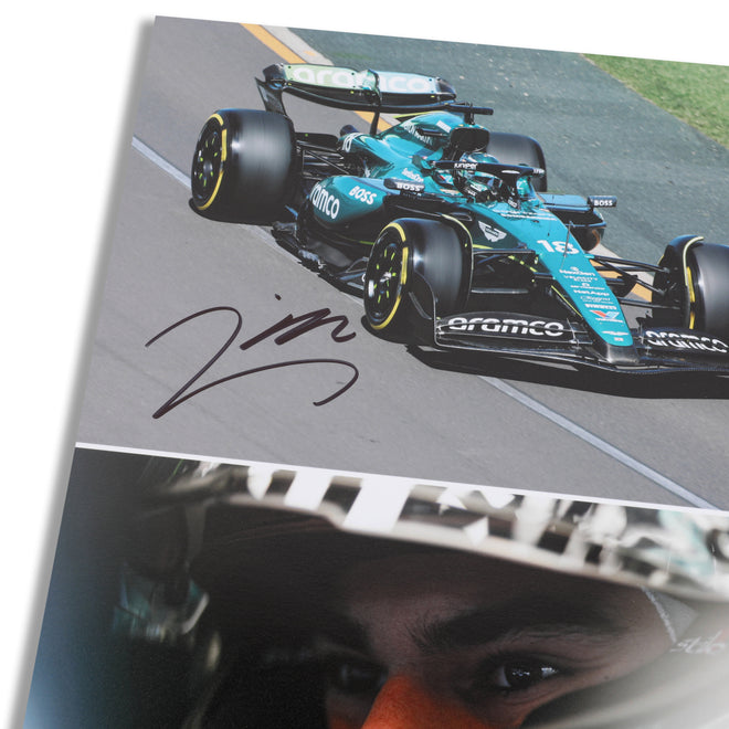 LOT 556 - Lance Stroll 2024 Aston Martin Aramco Signed Poster  - Make-A-Wish
