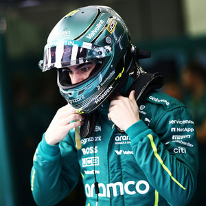 Lance Stroll 2025 Aston Martin Aramco F1® Team Pre-Season Testing suit, authentic Formula 1 testing-used memorabilia for display