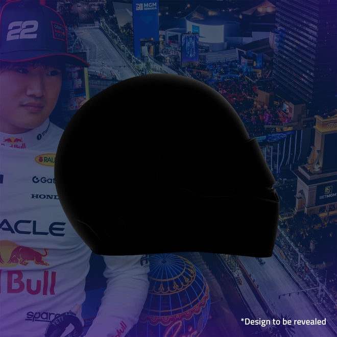 LOT 502 - Yuki Tsunoda 2025 Grand Prix Used Helmet – Las Vegas GP