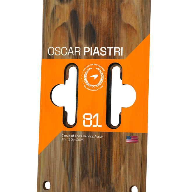 Oscar Piastri 2025 McLaren F1 Team Practice Used Front Skid Plank Wall Art - US GP