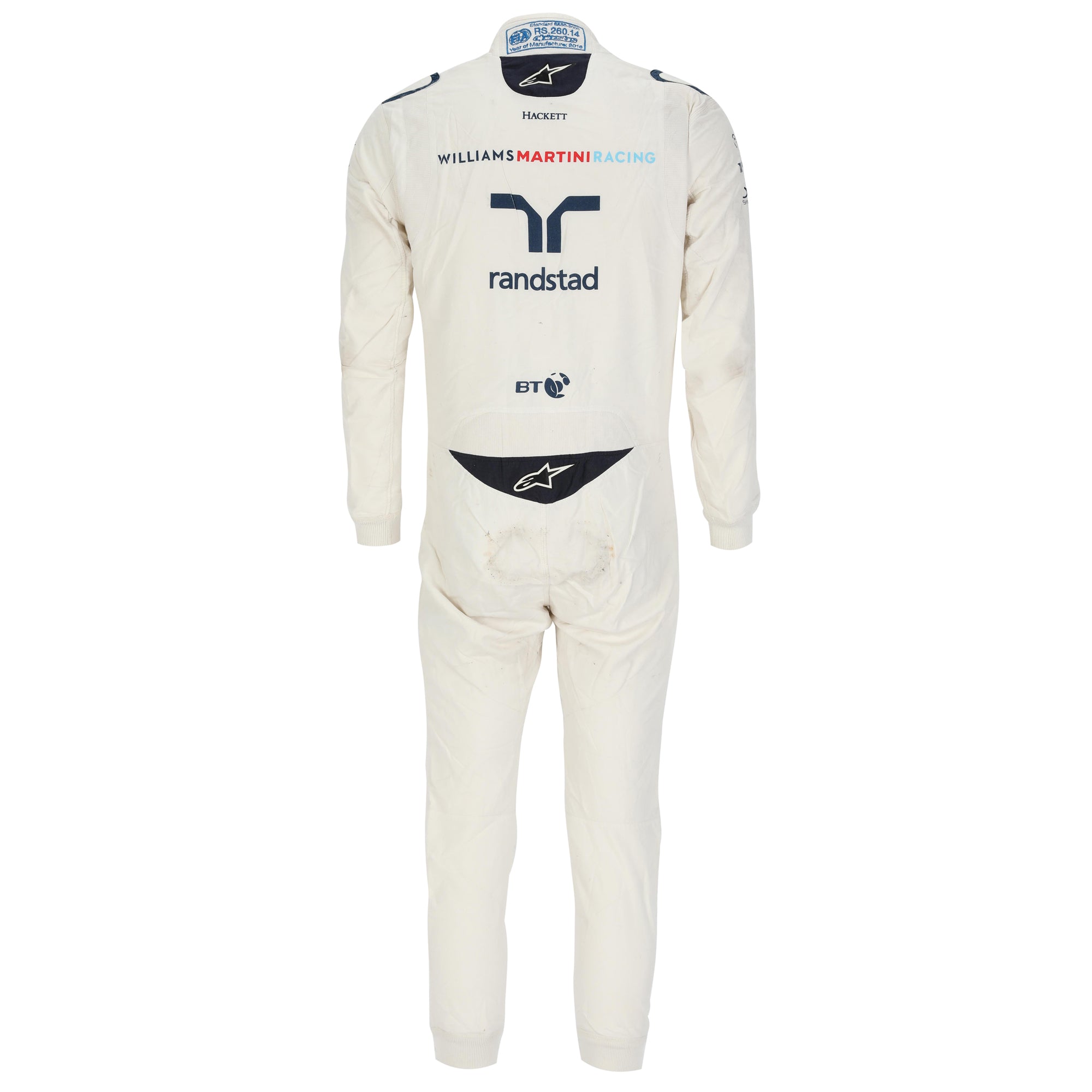 Valtteri Bottas 2016 Williams Martini Racing Grand Prix Used Suit