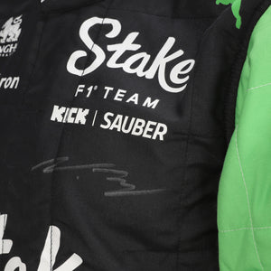 LOT 429 - Valtteri Bottas Signed 2024 Stake F1 Team Kick Sauber Grand Prix Used Race Suit - Brazilian GP