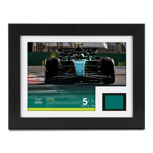 Limited Edition Sebastian Vettel 2022 Abu Dhabi Grand Prix bodywork and photo featuring authentic Formula 1 race-used bodywork with collector display