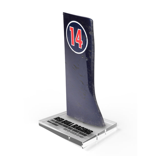 Mark Webber 2009 Red Bull Racing RB5 Grand Prix Used Lefthand Mid Barge Board On Plinth