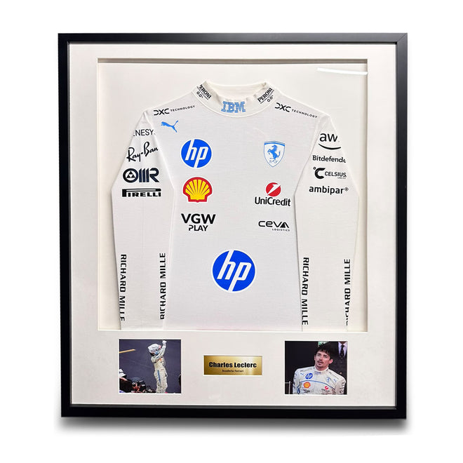 The Austin Auction LOT 066 - Charles Leclerc 2025 Used Nomex - Framed