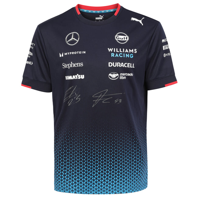 LOT 575 - Williams 2024 Shirt - Dual Signed By Alex Albon & Franco Colapinto - Make-A-Wish