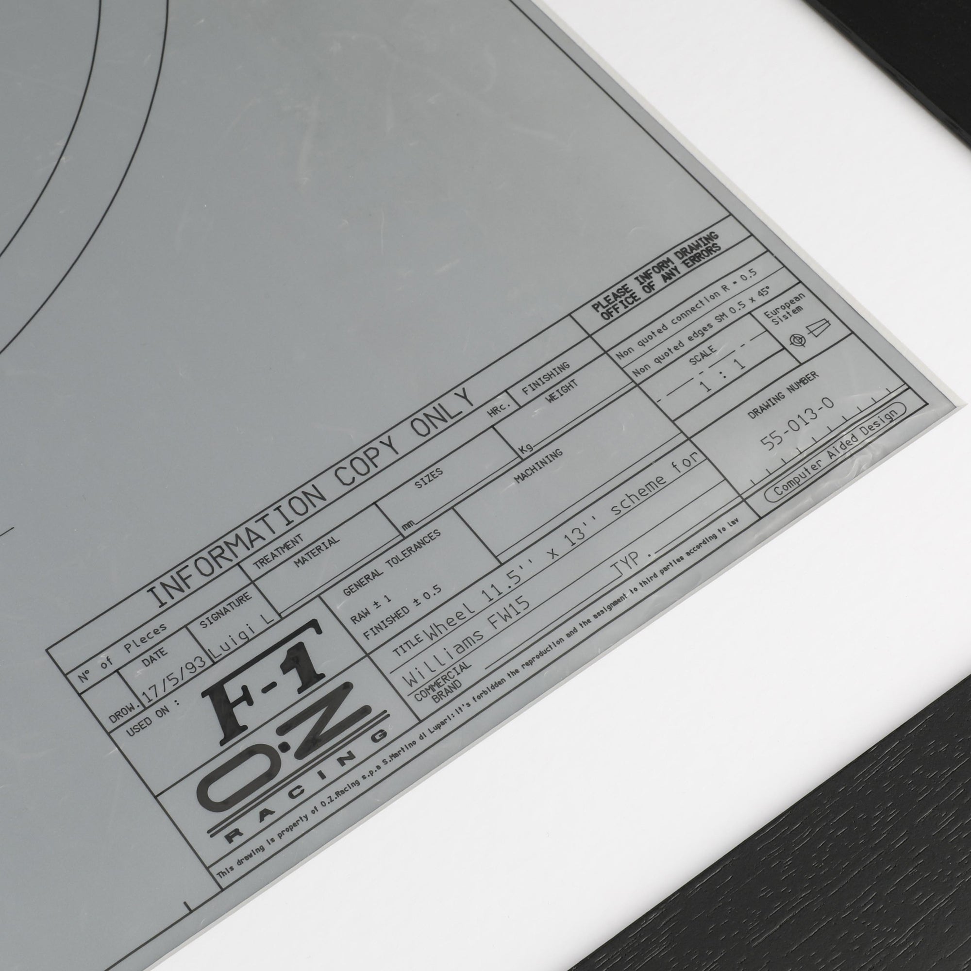Williams Racing FW15 Wheel Rim Technical Drawing