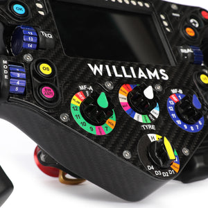 Atlassian Williams F1 Team FW46 1:1 replica steering wheel, official 2024 Formula 1-inspired collector display for enthusiasts