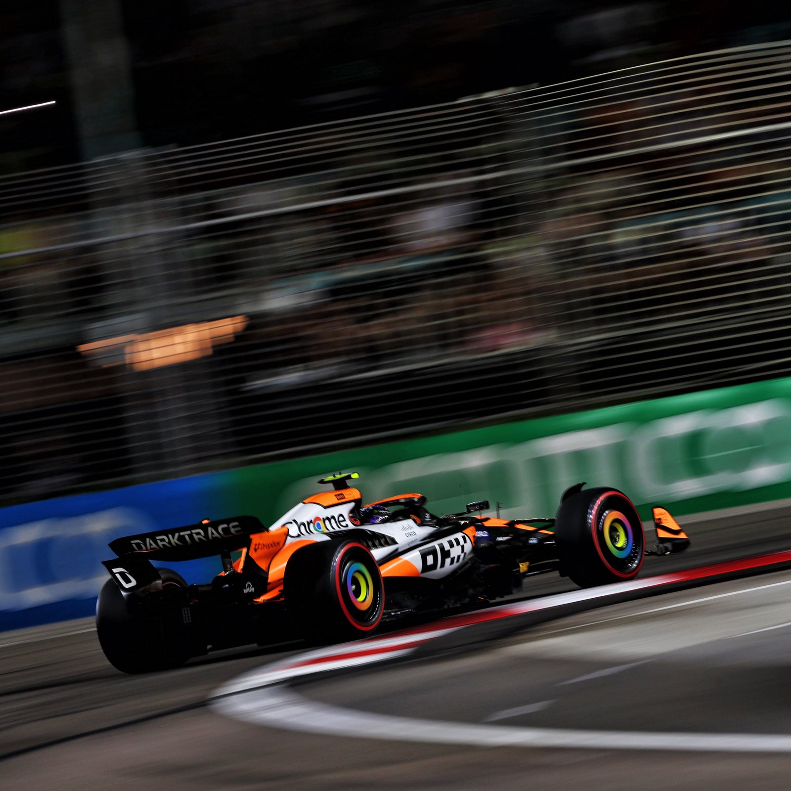 Lando Norris 2024 McLaren F1 Team Race Used Rear Skid Plank Wall Art - Singapore GP