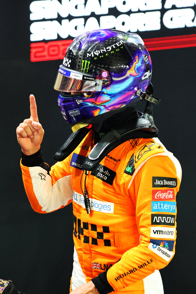 Lando Norris 2024 McLaren F1 Team Race Used Front Skid Plank Wall Art - Singapore GP