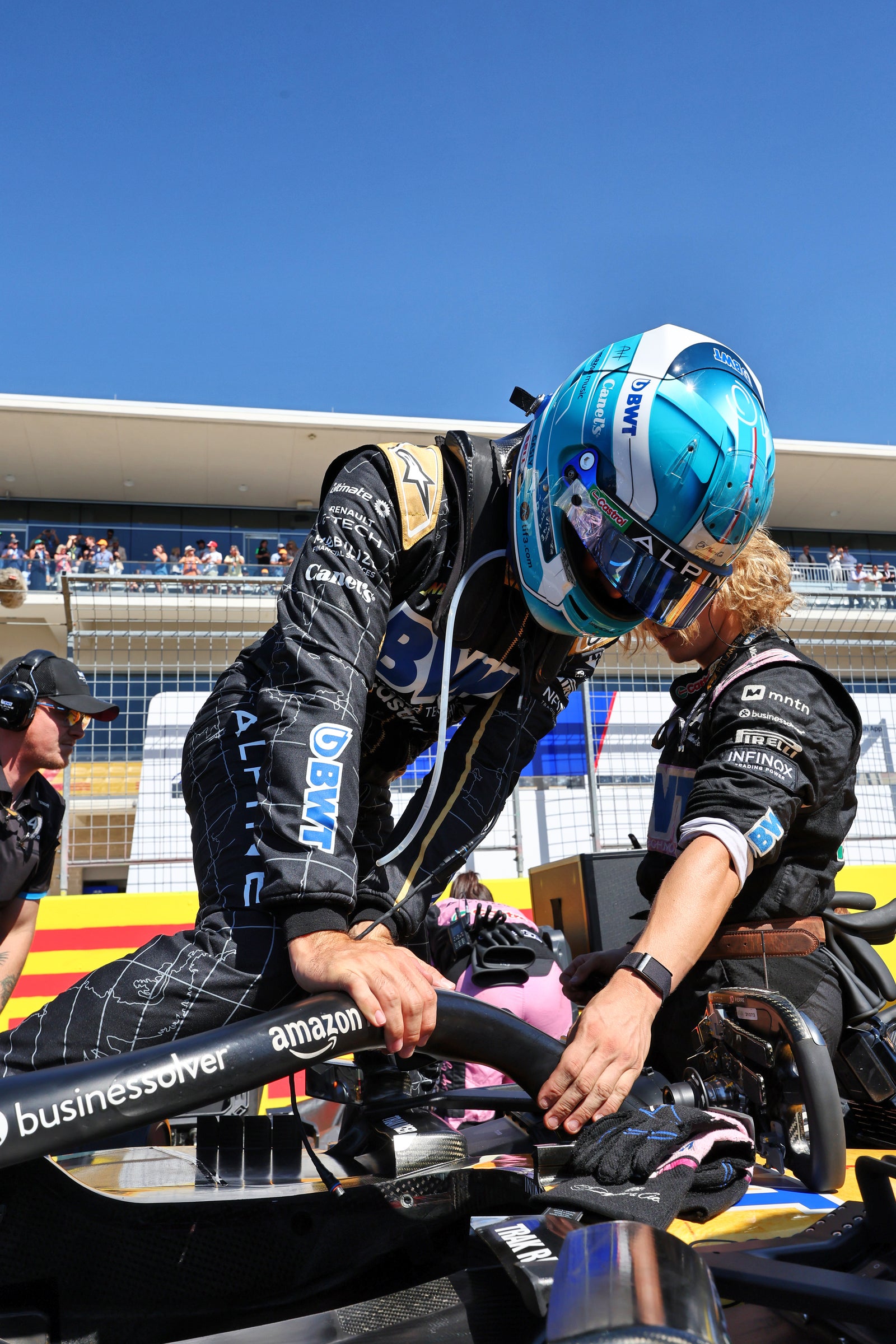 Pierre Gasly Signed 2024 BWT Alpine F1 Team Race Used Helmet - US GP