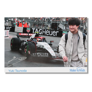 LOT 569 - Yuki Tsunoda 2023 Alpha Tauri Signed Poster - Make-A-Wish