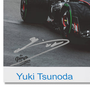 LOT 569 - Yuki Tsunoda 2023 Alpha Tauri Signed Poster - Make-A-Wish