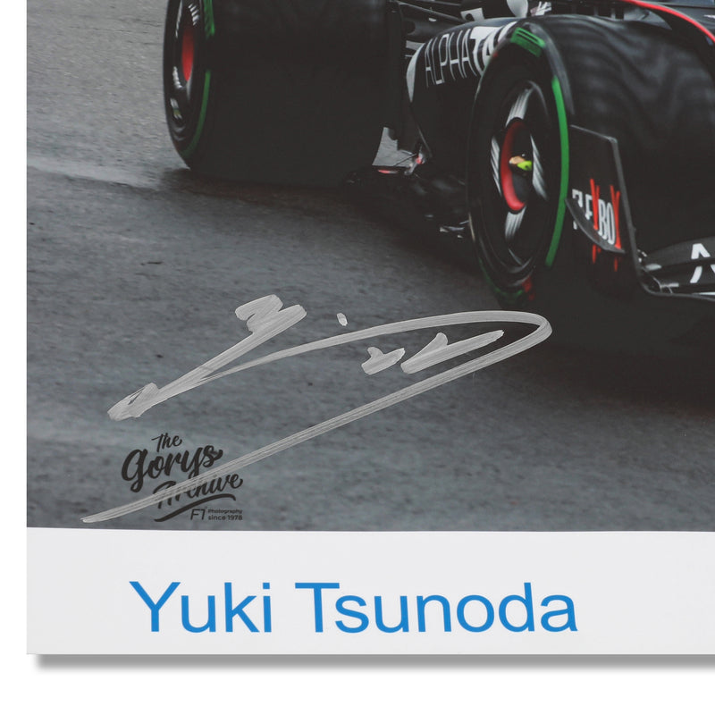 LOT 569 - Yuki Tsunoda 2023 Alpha Tauri Signed Poster - Make-A-Wish