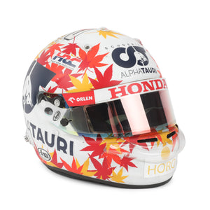 Yuki Tsunoda 2023 AlphaTauri race-worn helmet from the Bahrain Grand Prix, authentic Formula 1 memorabilia for premium collector display