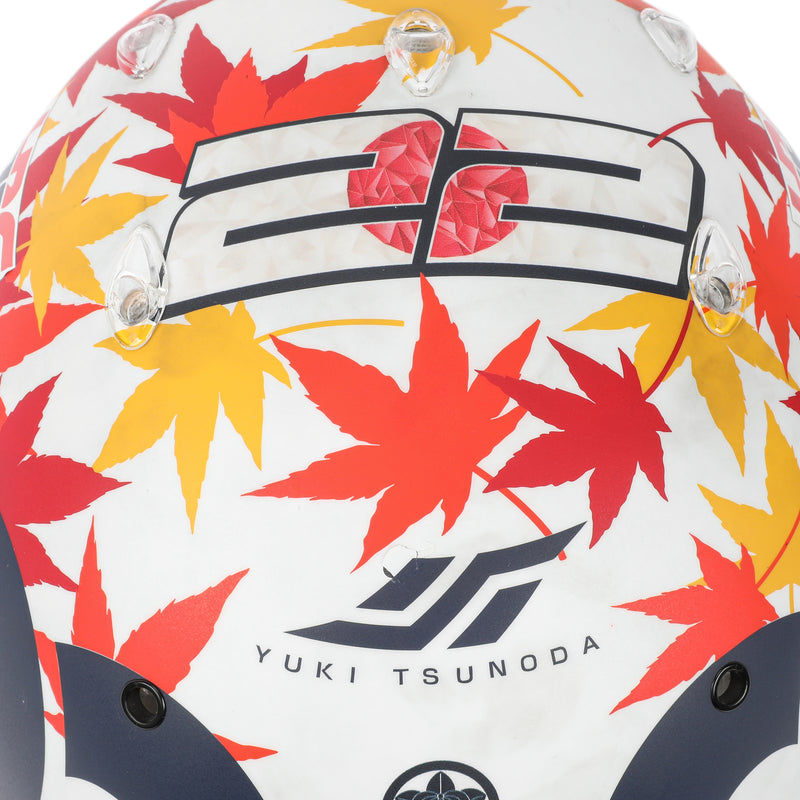 Yuki Tsunoda signed-style 2023 AlphaTauri race-worn helmet from the Bahrain Grand Prix, authentic Formula 1 memorabilia for display