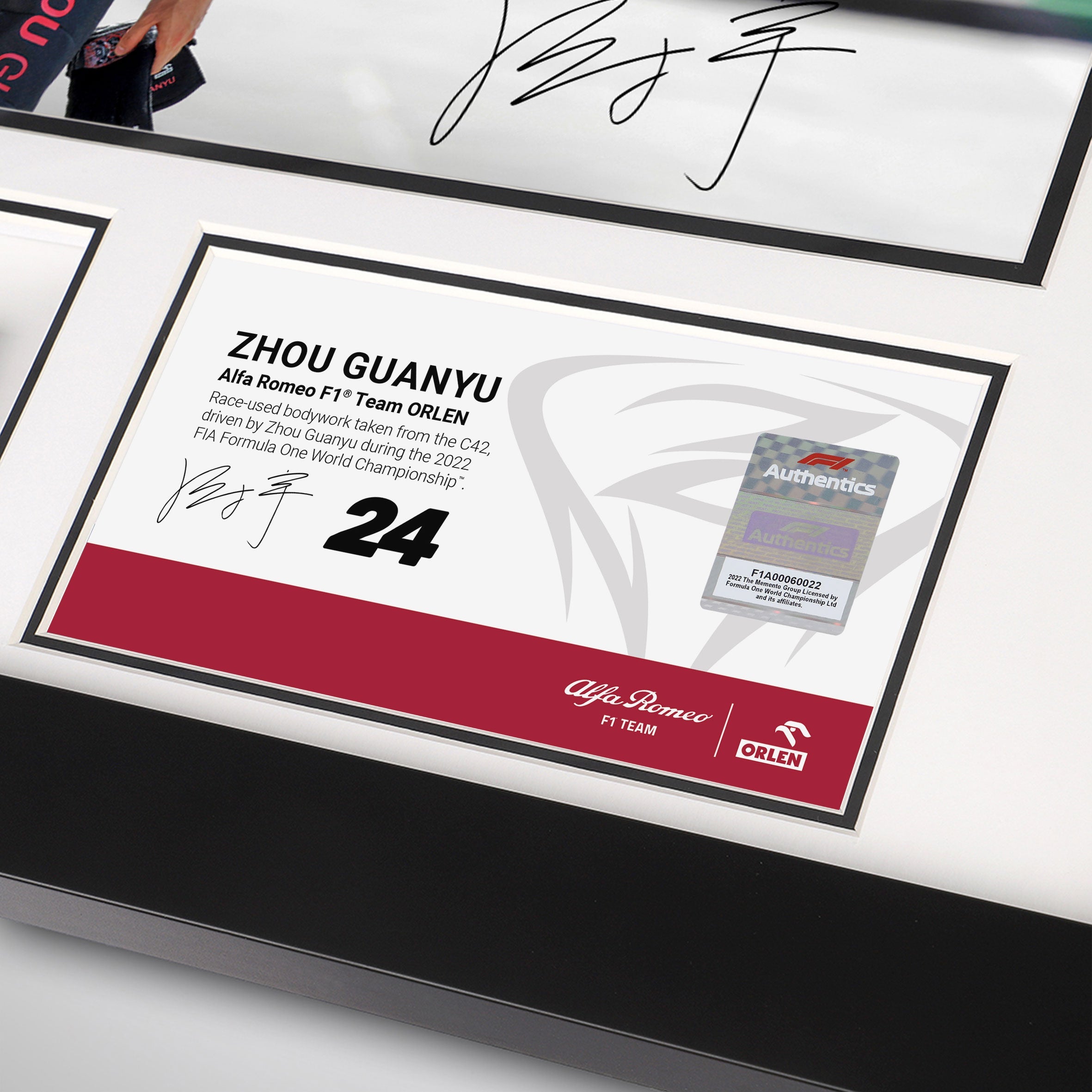 Zhou Guanyu 2022 Signed Bodywork & Photo – Bahrain GP