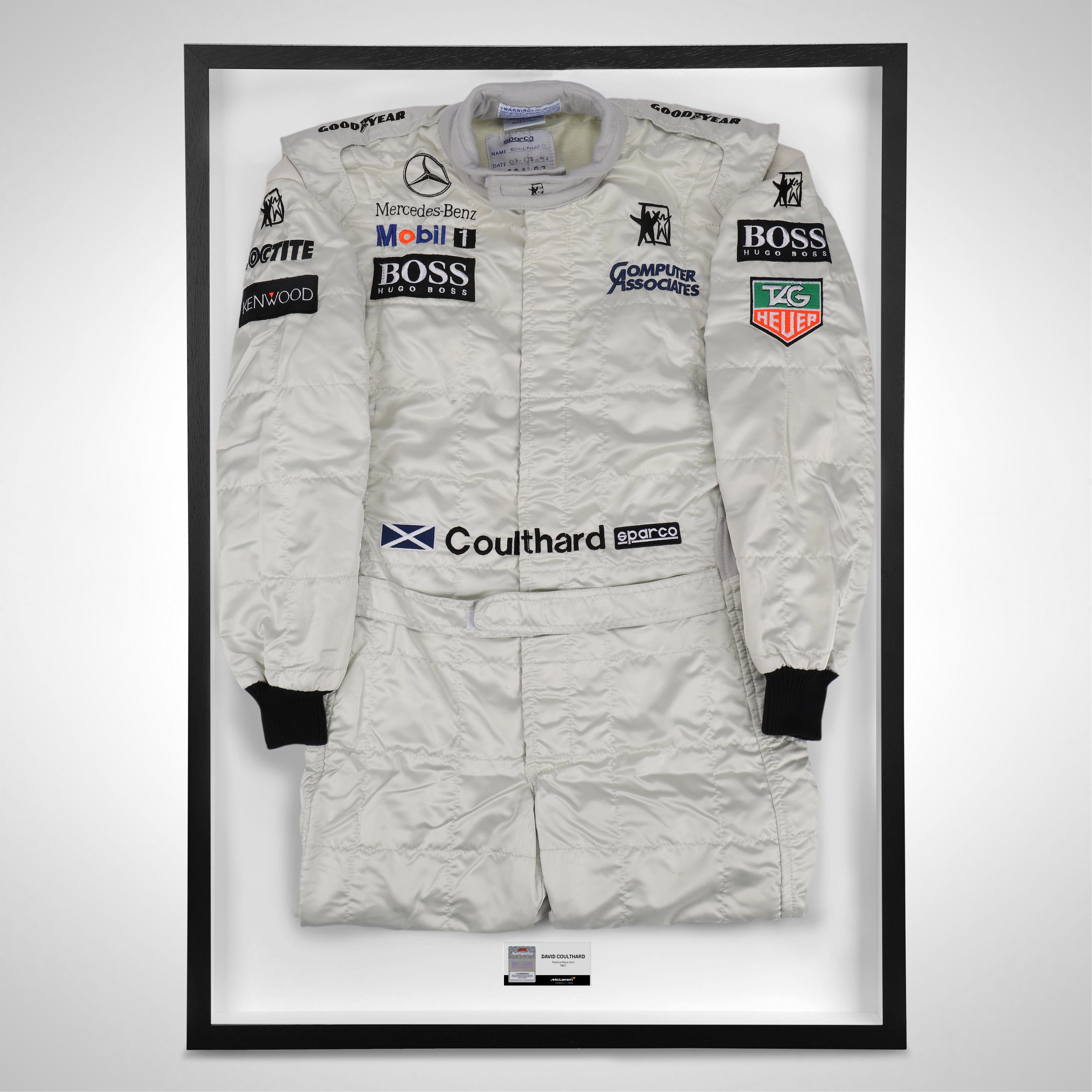 David Coulthard 1997 Replica McLaren F1 Team Race Suit with Mirror Branding