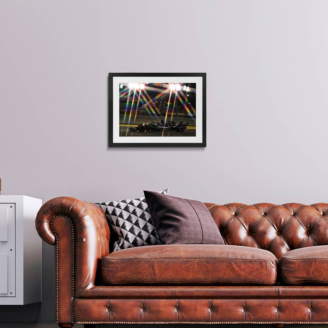 George Russell Mercedes W11 – Under the Lights - James Moy Print