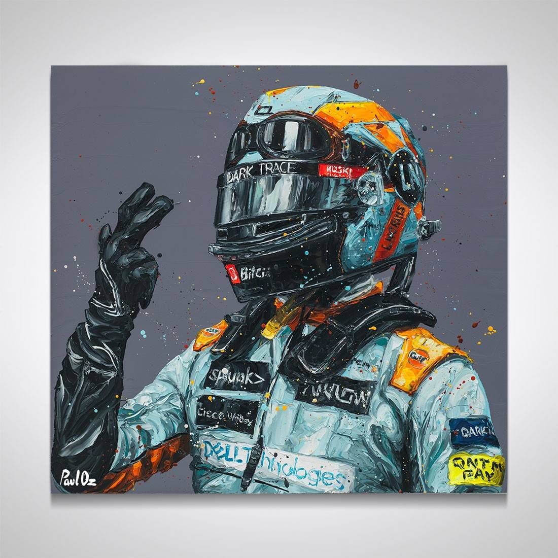 Lando Norris 2021 Monaco Grand Prix Hand Embellished Artwork - Paul Oz