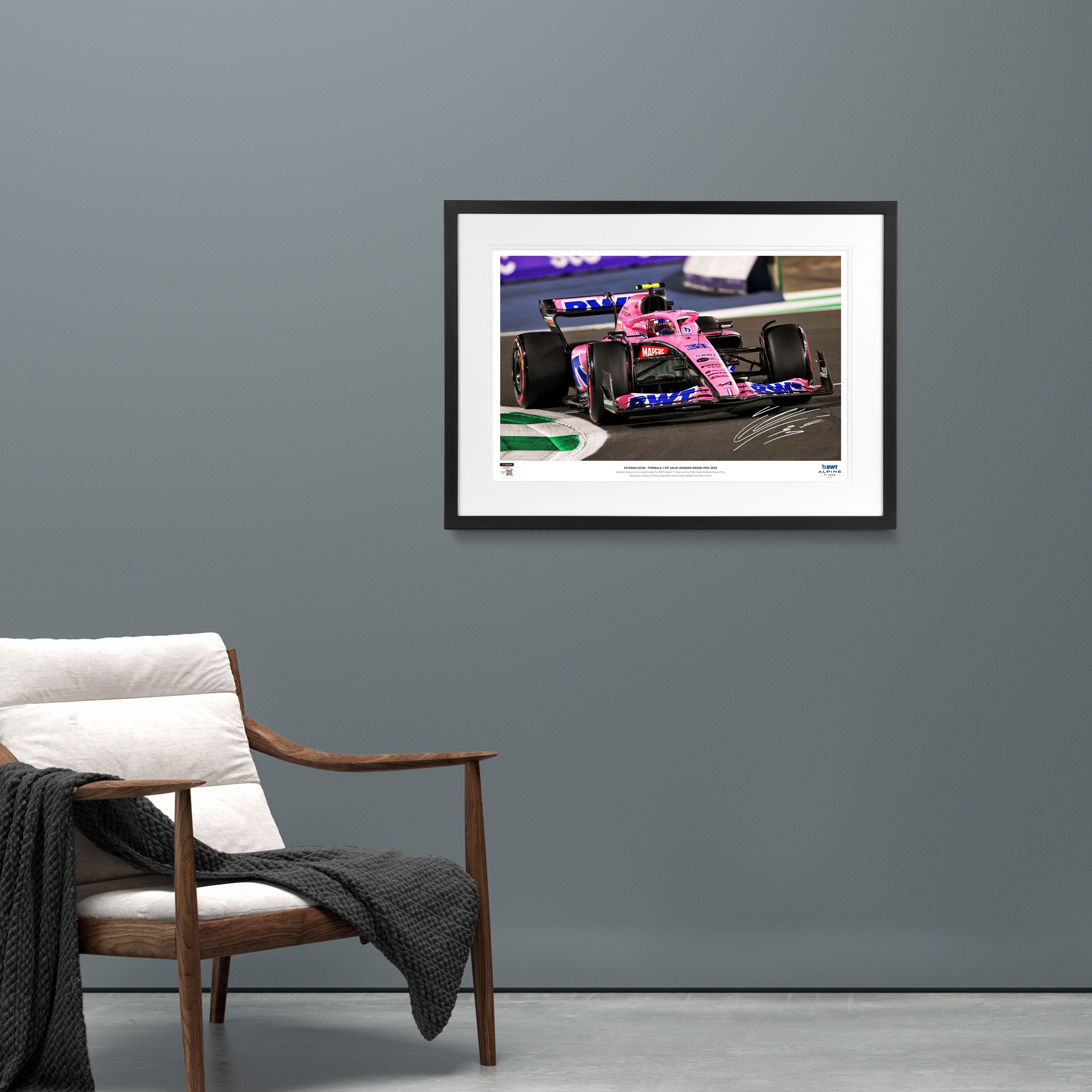 Esteban Ocon 2022 Signed Photo – Saudi Arabian GP