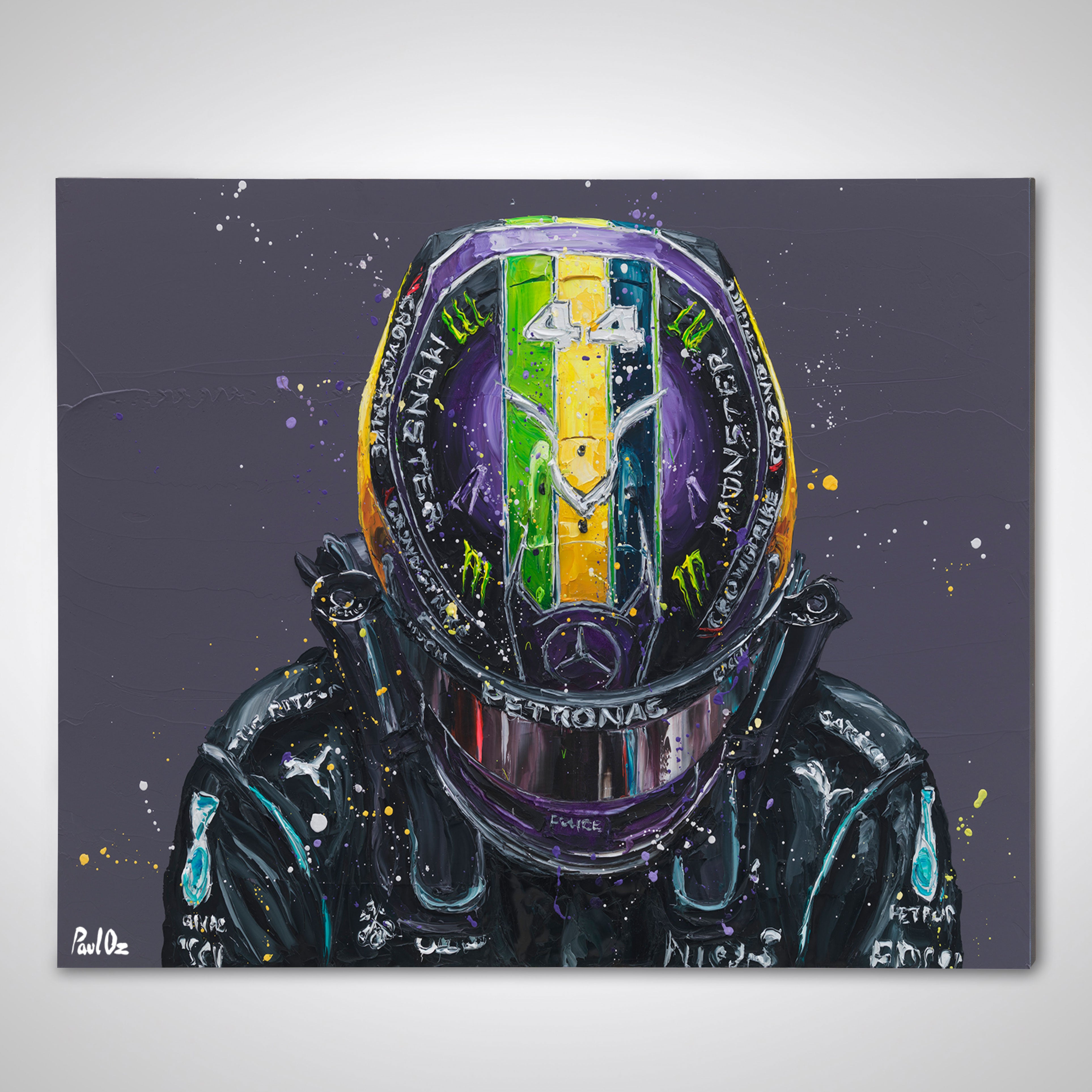 Lewis Hamilton 2021 Brazilian GP Hand Embellished Canvas - Paul Oz