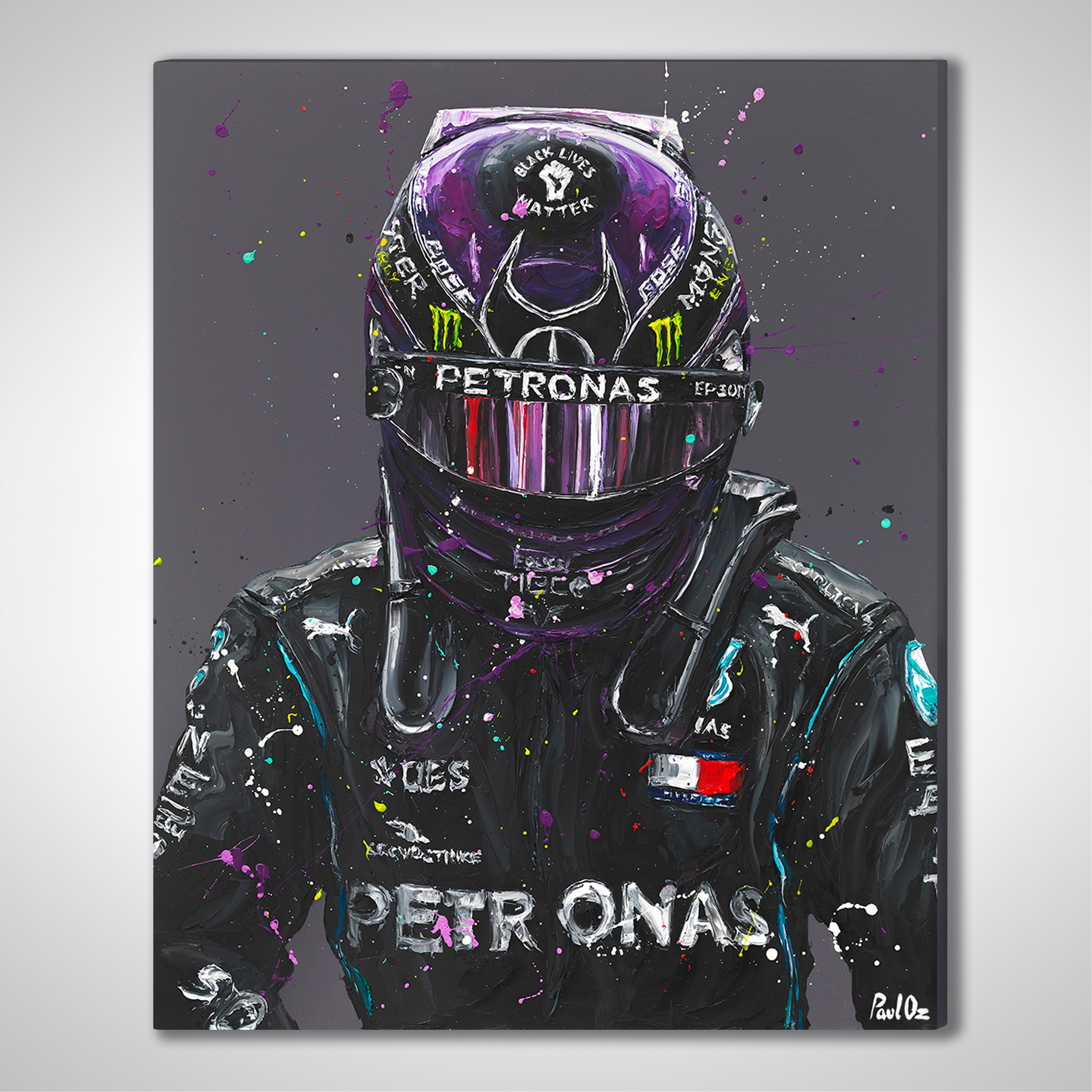 Lewis Hamilton 2020 Hand Embellished Artwork - Paul Oz