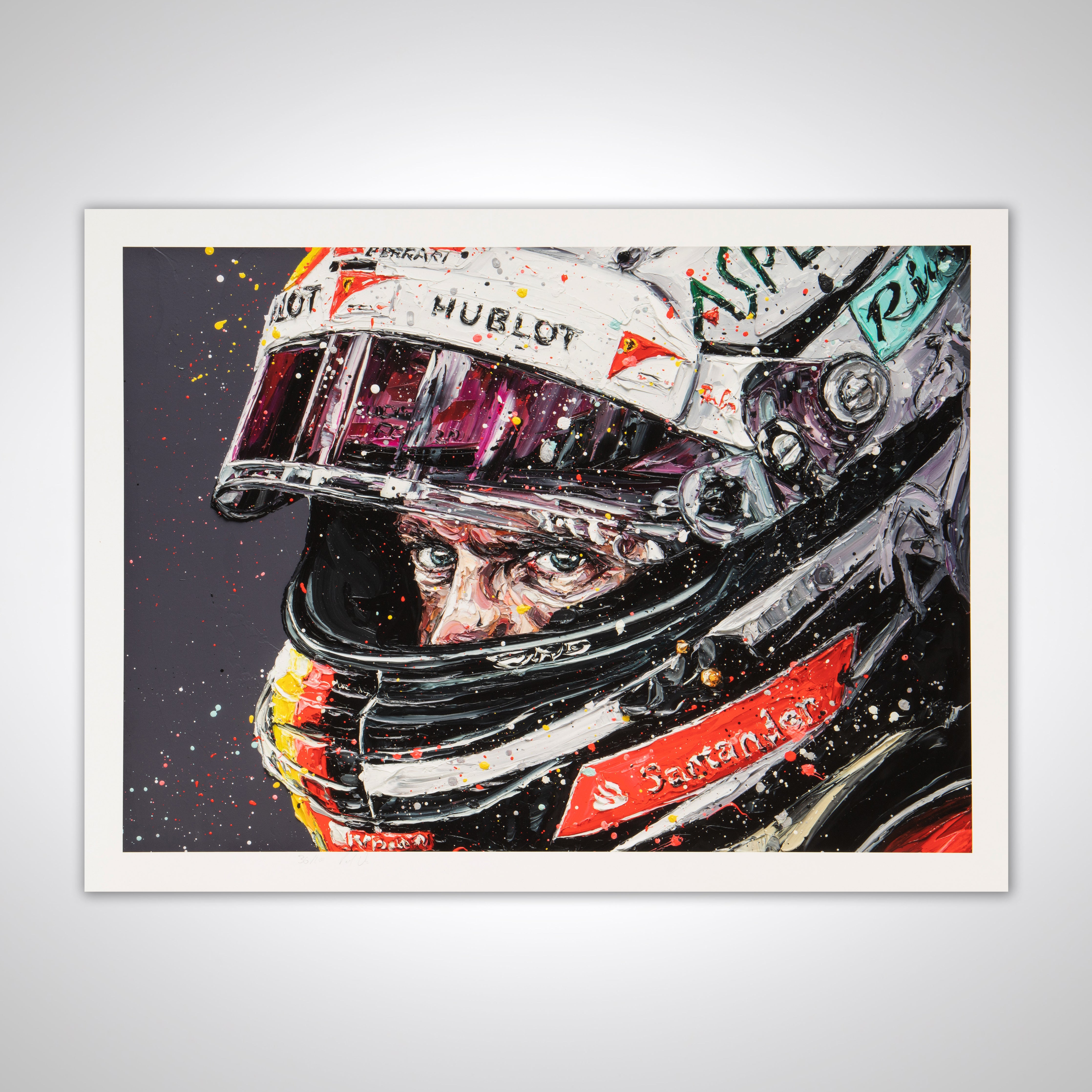 Paul Oz Sebastian Vettel 'Helmet' Print - Paul Oz