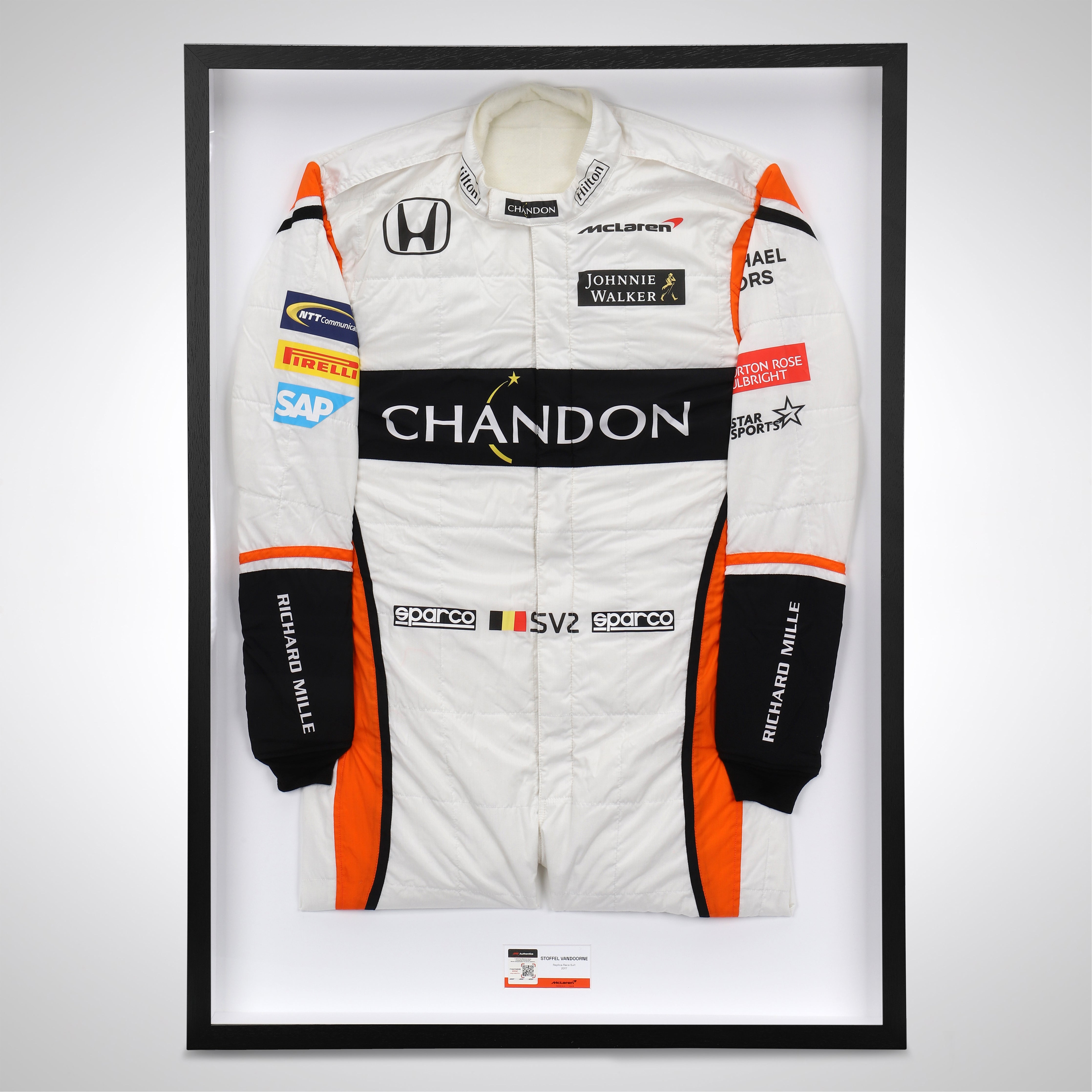 Stoffel Vandoorne 2017 Replica McLaren F1 Team Race Suit with Chandon Letter Branding