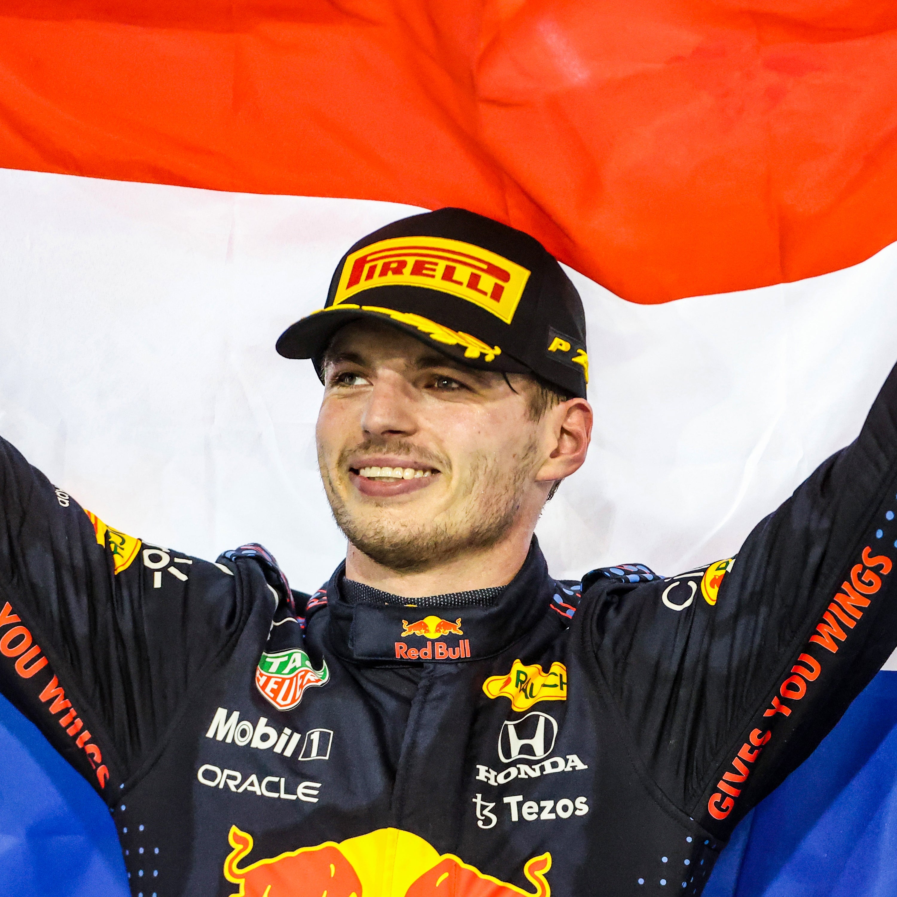 Max Verstappen 2021 'World Champion Podium Flag' Print – Abu Dhabi GP
