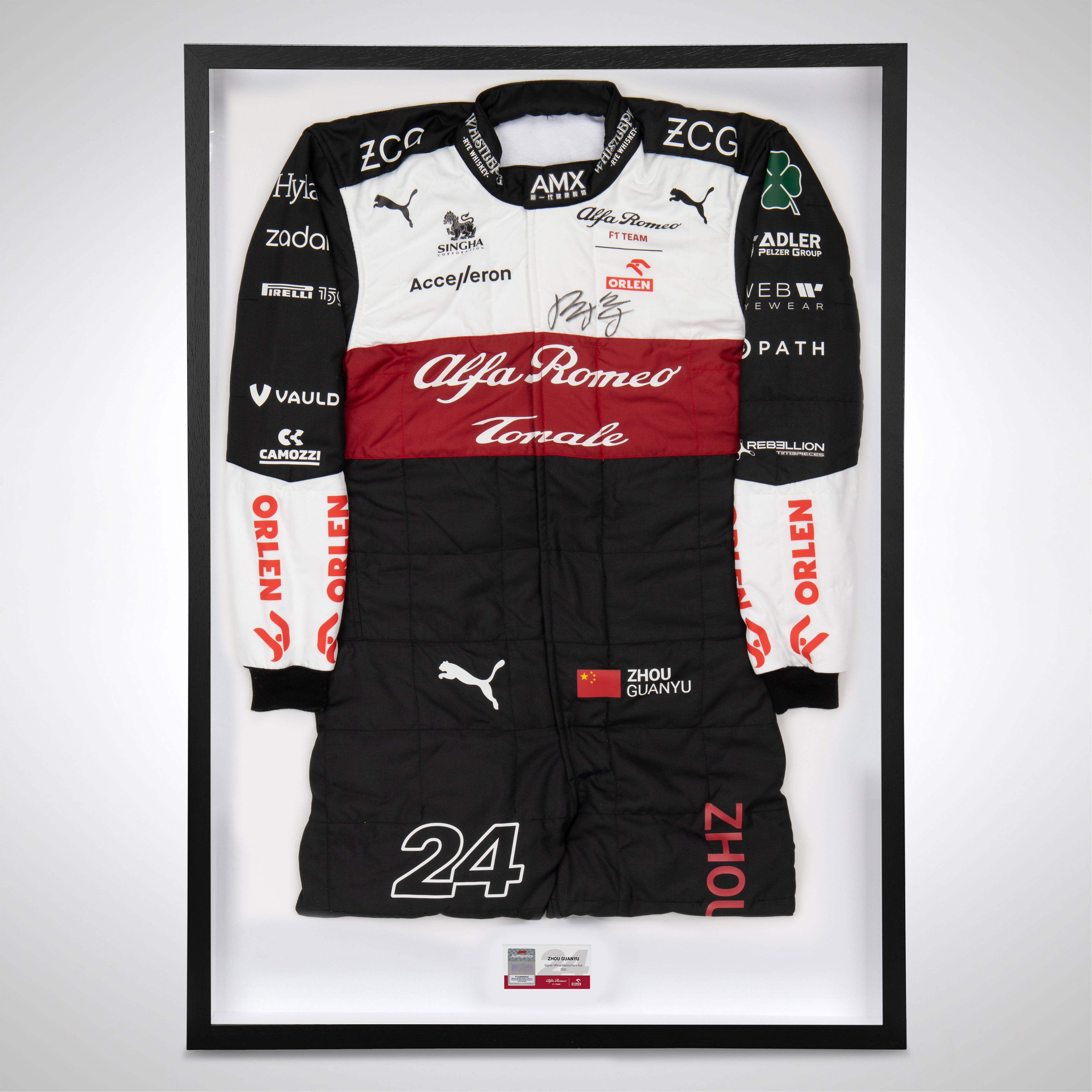 Zhou Guanyu 2022 Signed Replica Alfa Romeo F1 Team ORLEN Race Suit